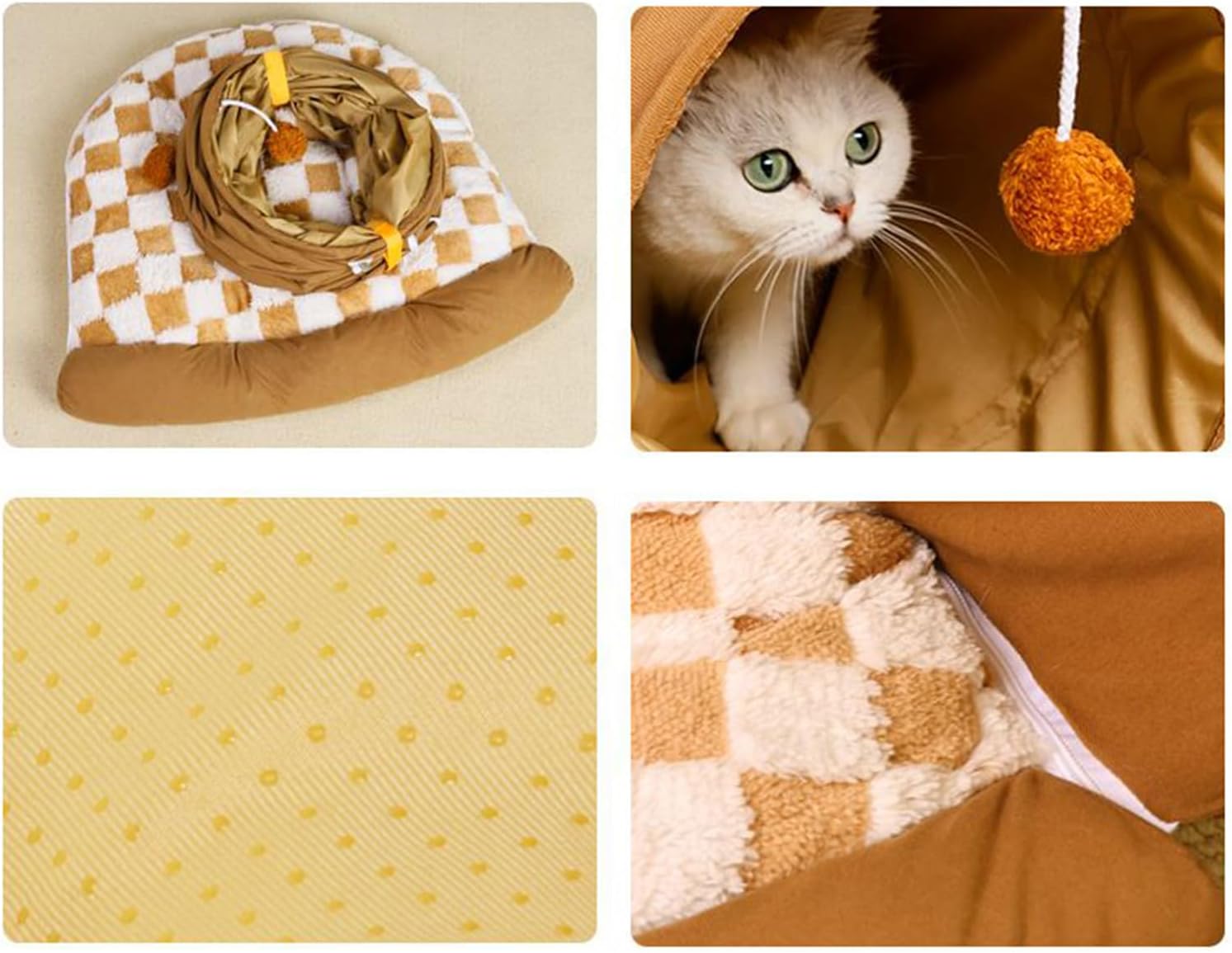 Cat Tubes and Tunnels Detachable, Small Dog Cave House, Cave Thicken Washable House for Exploration Indoor Kitten Keeping Entertained Encouraging Exercise Home Play Exercise