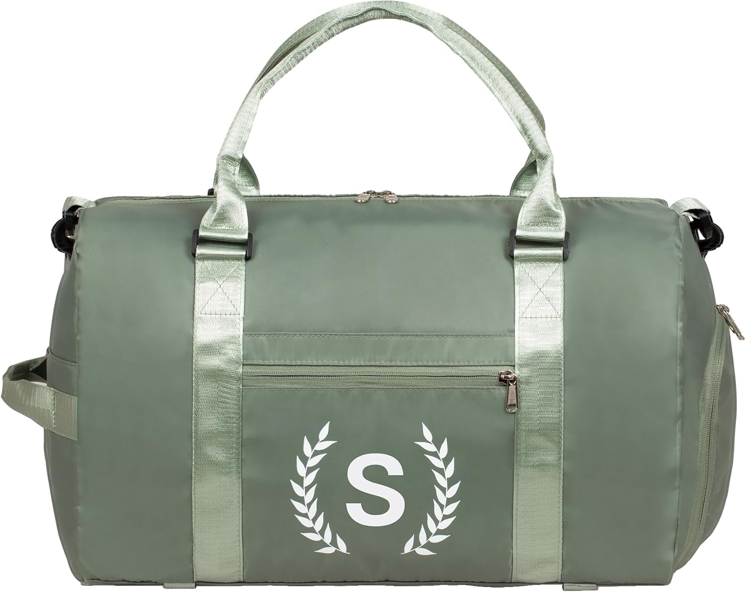 Women's Personalized Gym Duffle Bag - Sports Bag With Shoe Compartment, Wet Pocket & Yoga Mat Strap, Peacock Blue