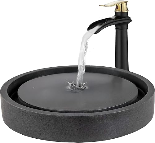 Eden Bath EB_S042LS-H - Fregadero redondo de piedra de lava