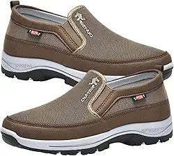 Tênis ortopédico masculino – sem usar as mãos livres, caminhada ortopédico vintage para lazer para amortecimento extra e alívio dos pés Maijia