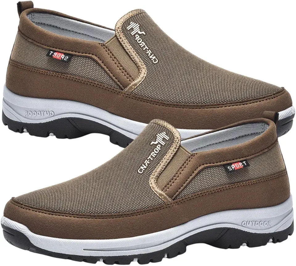 Tênis ortopédico masculino – sem usar as mãos livres, caminhada ortopédico vintage para lazer para amortecimento extra e alívio dos pés Maijia