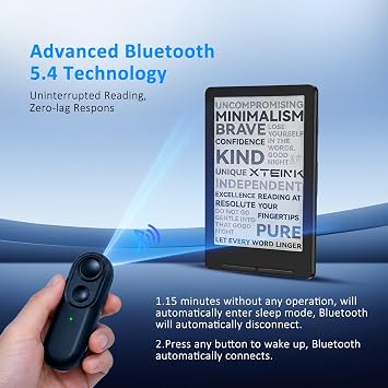 Remote Page Turner, Bluetooth Page Turner Clicker for XTEINK X4 E-Book Reader