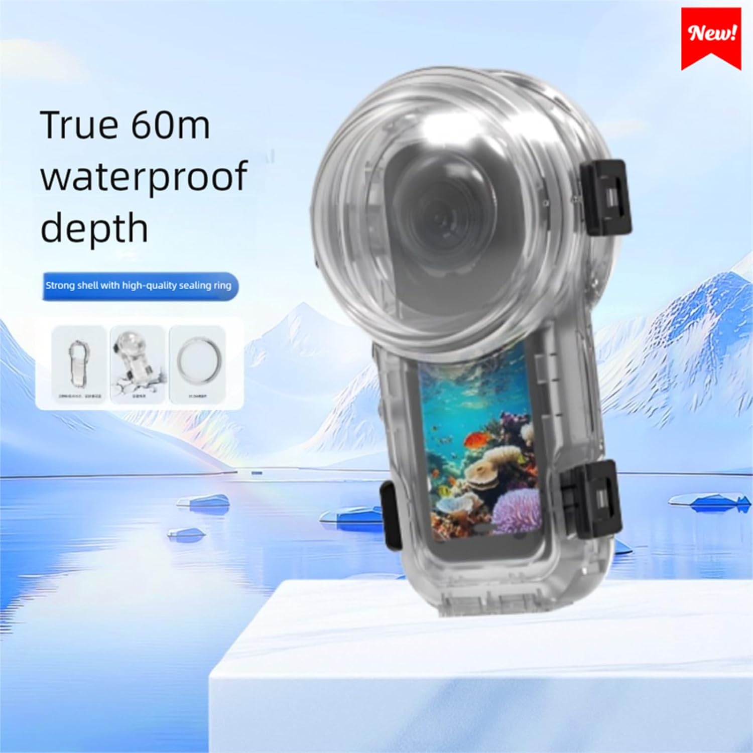 Case for Insta360 X5 Full Invisible Diving Shell Quick-Release Version