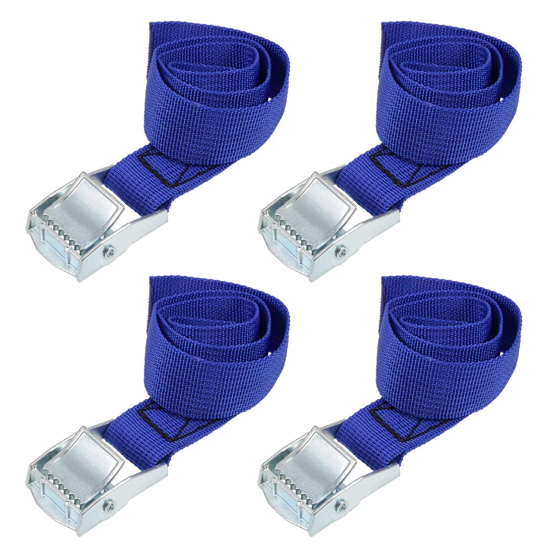 sourcing map Tie Down Strap Cam Buckle Lashing Strap 1" x 1.6Ft 550lb 250Kg Load Polypropylene for Moving Securing Cargo, Blue, Pack of 4 — image 1
