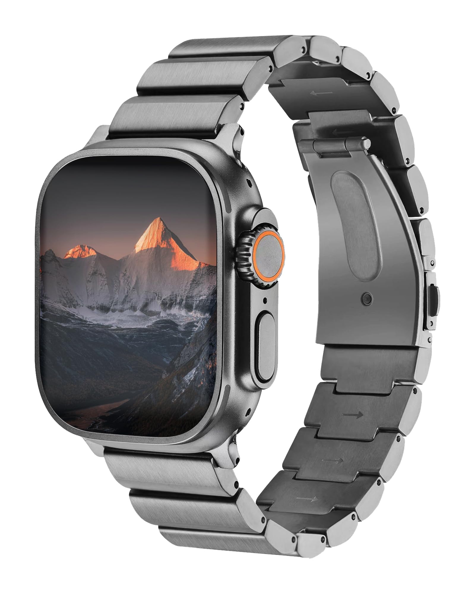 Luxury Titanium Watch Band - Fits Apple Watch ULTRA & ULTRA 2 (49mm) & Series 10-1/SE - Adjustable Titanium Apple Watch Ba...