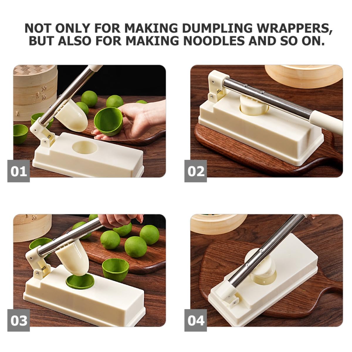 Housoutil Stampo per Pasta Fatta a Mano Multifunzione in Abs e Acciaio Inox per Ravioli e Dumpling, Design Innovativo e Colore Bianco per Uso in Cucina Domestica