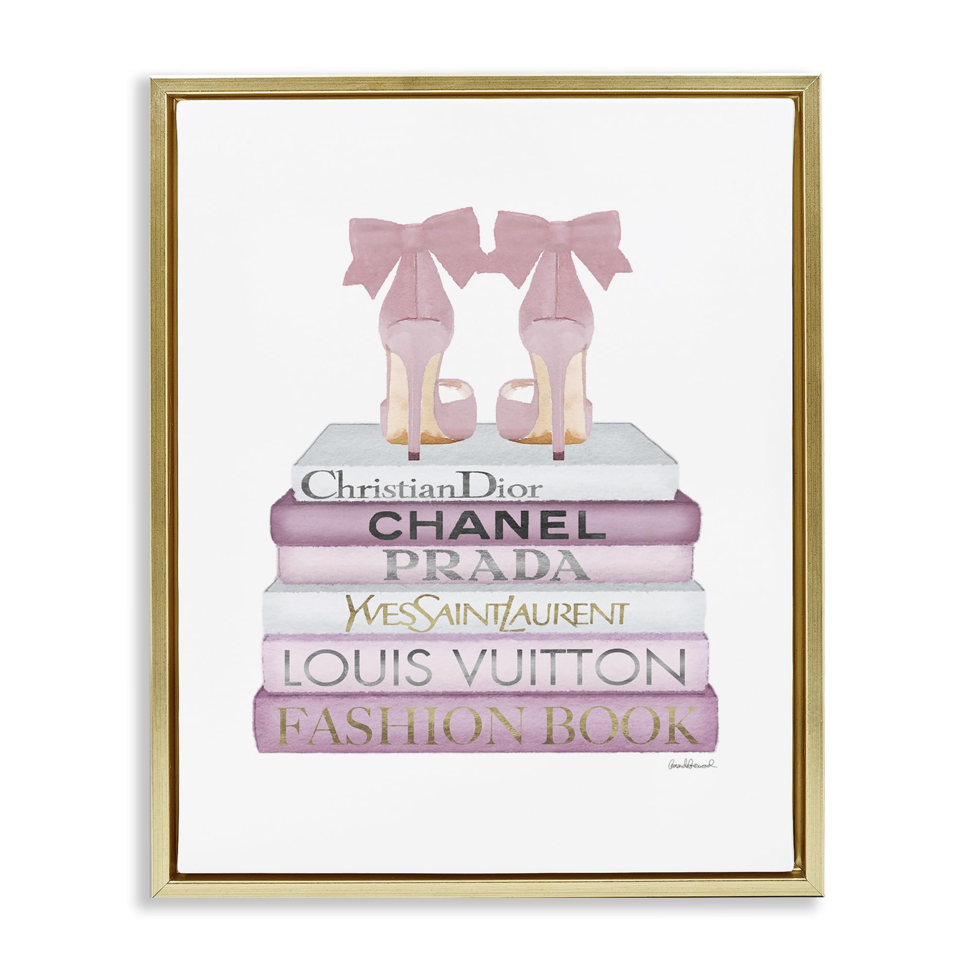 Glam Heels Books Still Life, 16 x 20 Inch Canvas in Floater Frame