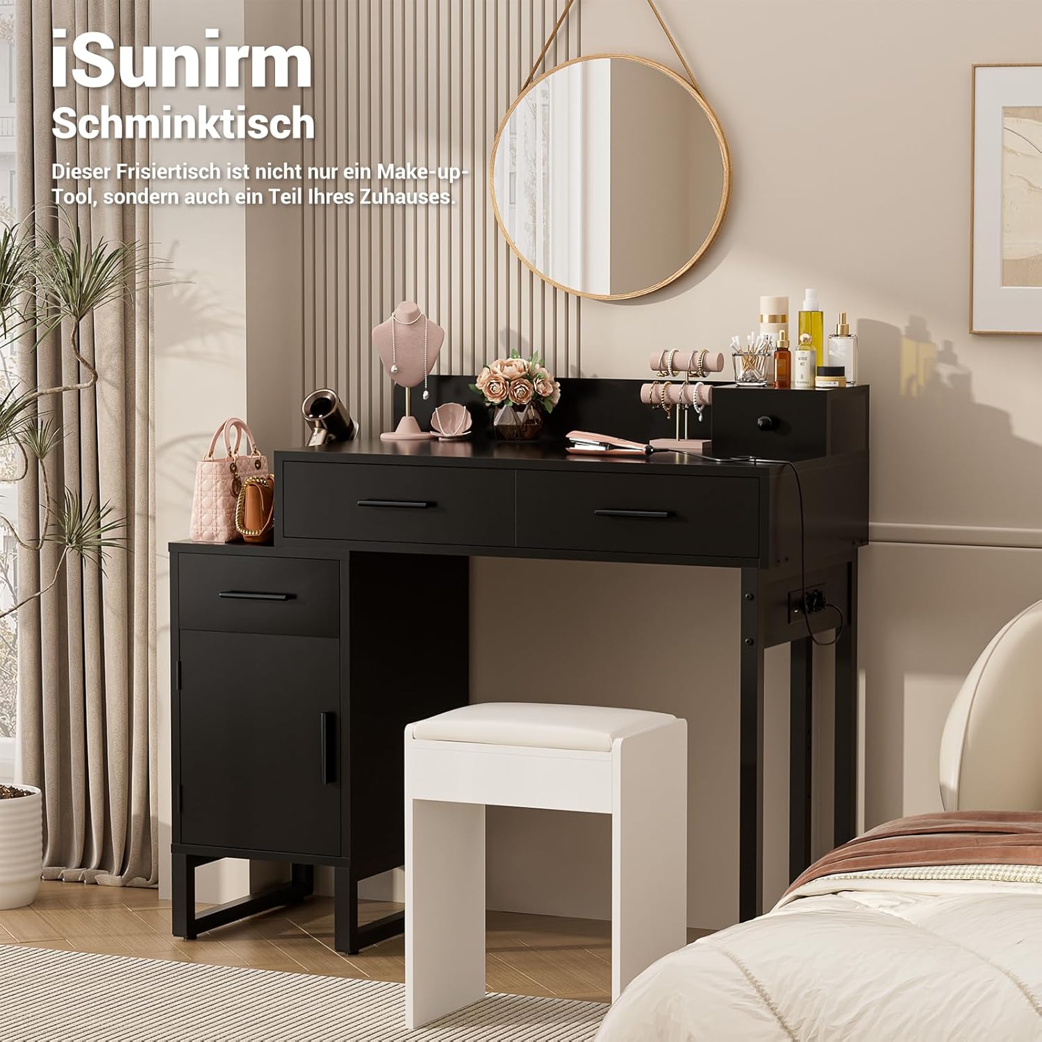 iSunirm Dressing Table Black Without Mirror - Martinique | Ubuy