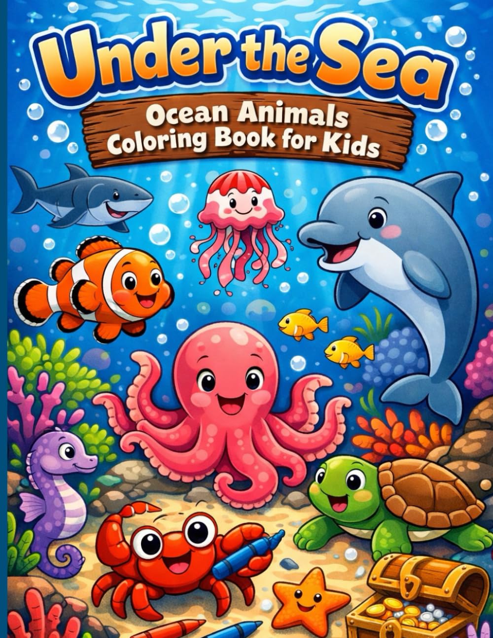 Under the Sea: Ocean Animals Coloring Book for Kids