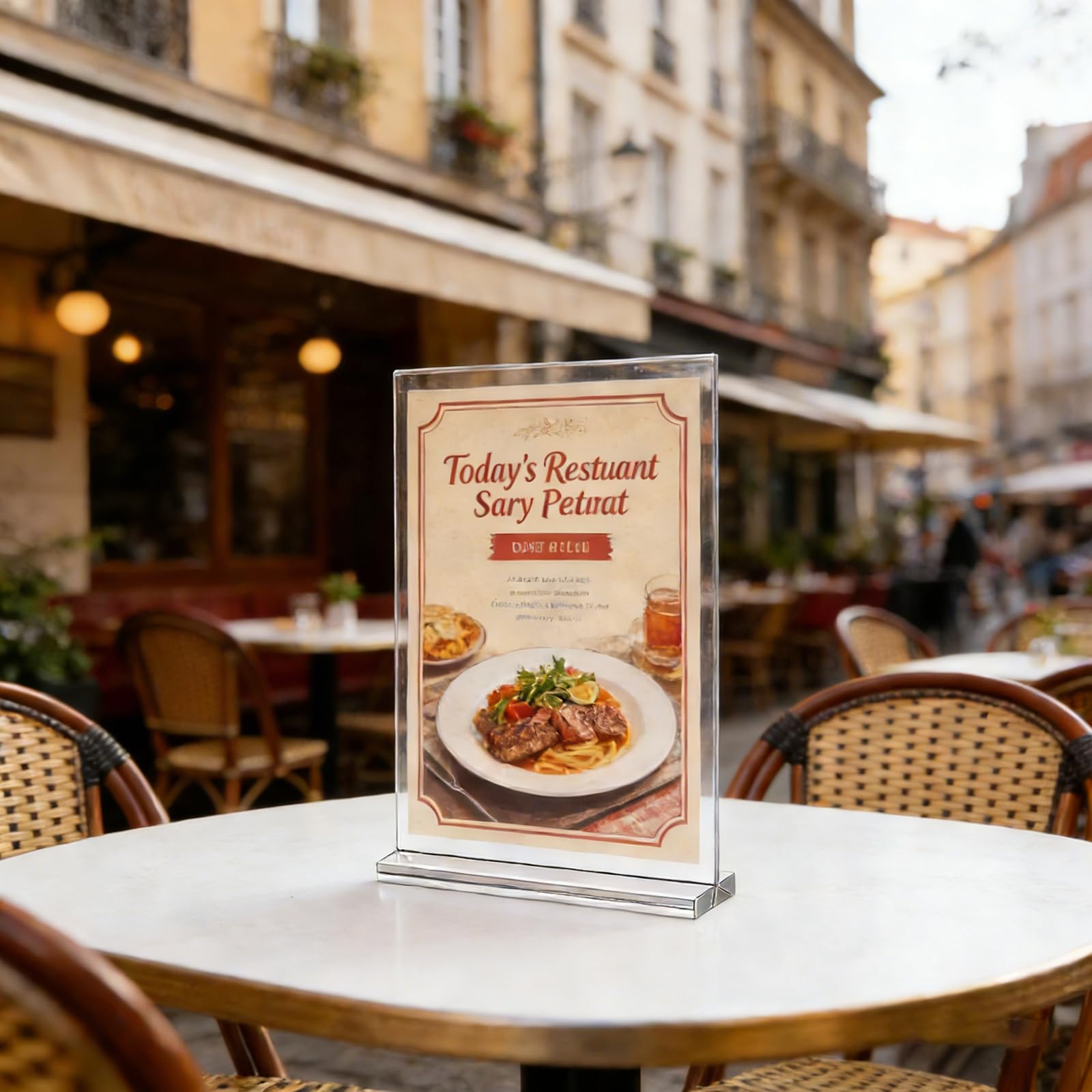 Confezione da 2 Porta Cartelli in Acrilico A4, Supporto Trasparente a Forma di L, Porta Avvisi da Tavolo, A4 Acrilico Poster da Banco Espositori Plexiglass per Ristorante, Negozio, Hotel, Ufficio