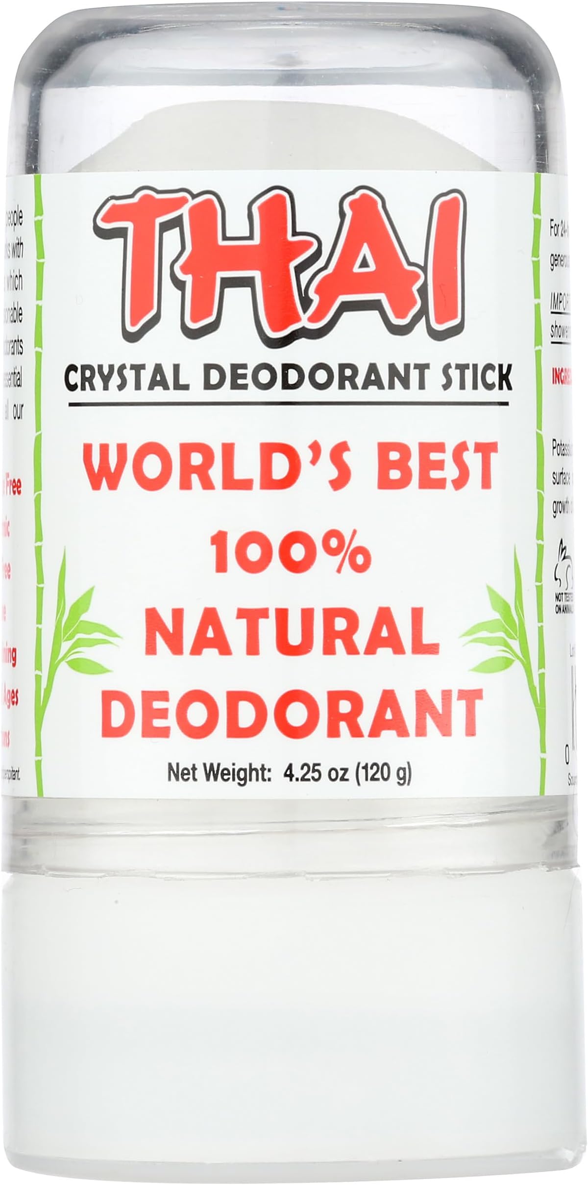 Thai Deodorant Stone Thai, Natural Crystal Deodorant Stick, 120 grams