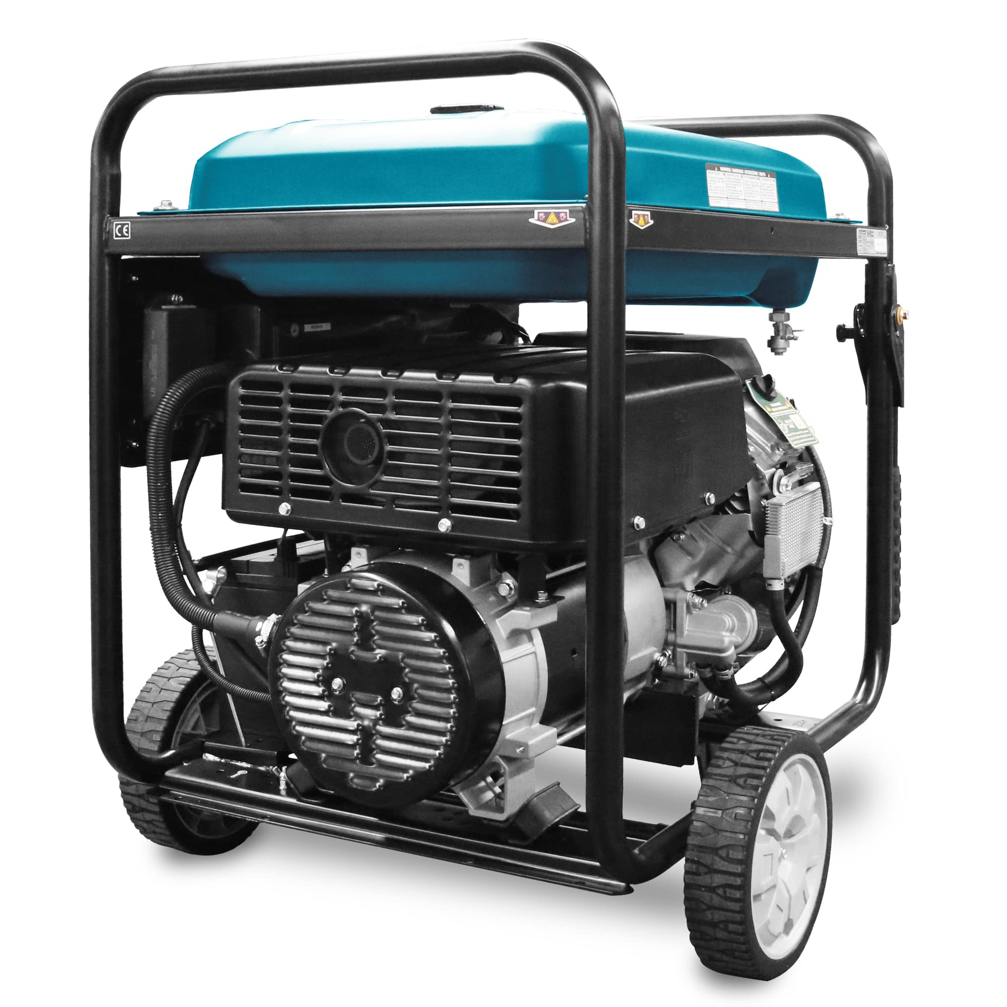 Könner & Söhnen KS 15-1E ATSR - Generatore di corrente 22 CV, motore a benzina a 2 cilindri a 4 tempi, in rame, avviamento elettrico, regolatore di tensione, display LED, 12500 Watt