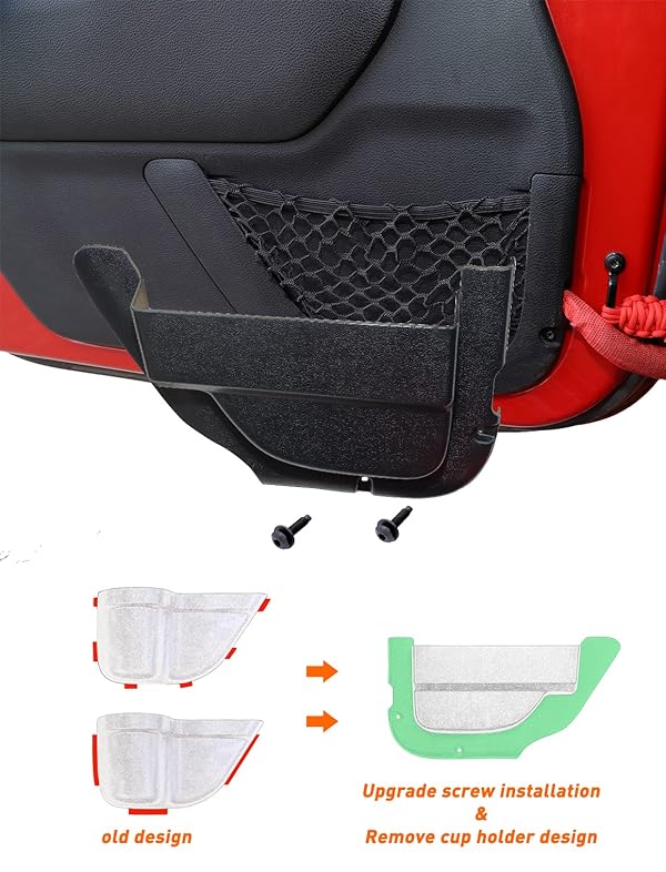 Savadicar DP4 Front Door Storage Pockets Without Cup Holder, Side Insert Box Organizer for 2011-2018 Jeep Wrangler JK JKU 2/4 Door, Interior Expansion Accessories, Patented Design, Black, 2 PCS by Savadicar - Image 2
