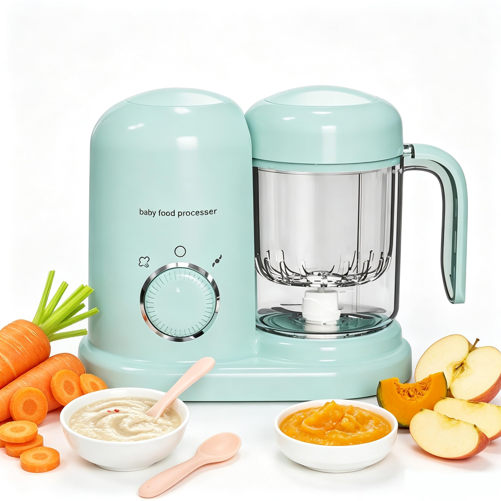 Batidora de cocina para bebés, 300 W, batidora multifuncional, con cesta de vapor