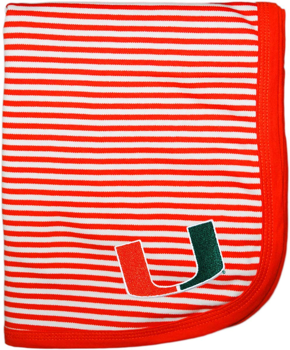 Striped Blanket, Miami Hurricanes, Orange/White, Unisex, 37.5" X 33.5"