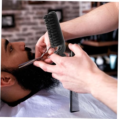 Miniatura 5 de FOMIYES Cepillo plegable para barba, cepillo de pelo de bolsillo, cepillo de limpieza para barba, cepillo de aseo de barba plegable para cabello,