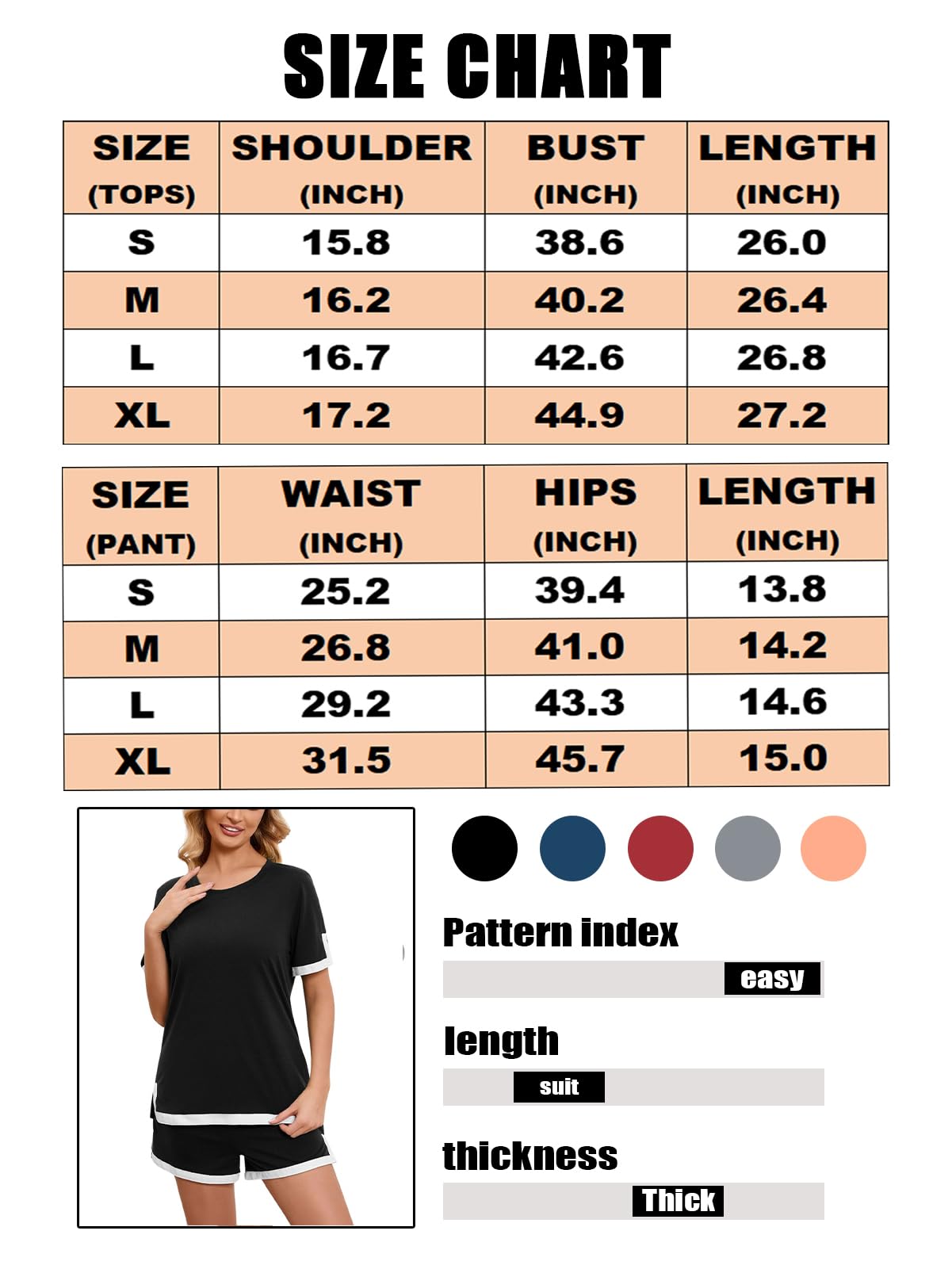 JFAN Chandal Mujer Chándal Completo 2 Piezas Conjunto Chándale de Verano de Manga Corta Casual Conjuntos Deportivo de Pantalones Cortos con Bolsillos y Cuello Redondo Top