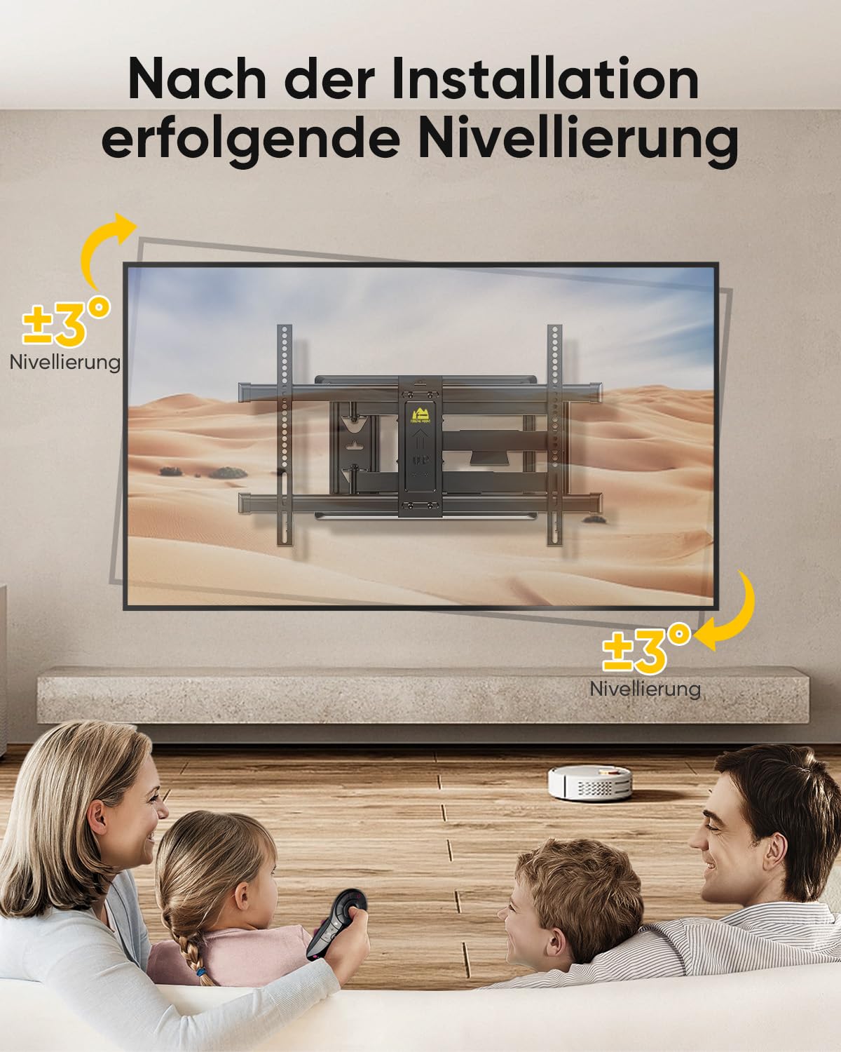 FORGING MOUNT Uchwyt ścienny do telewizora o długim zasięgu, narożny uchwyt na telewizor do telewizorów 37–75 cali, przedłużenie 765 mm, długie ramię, uniwersalny uchwyt ścienny do telewizora, pełny