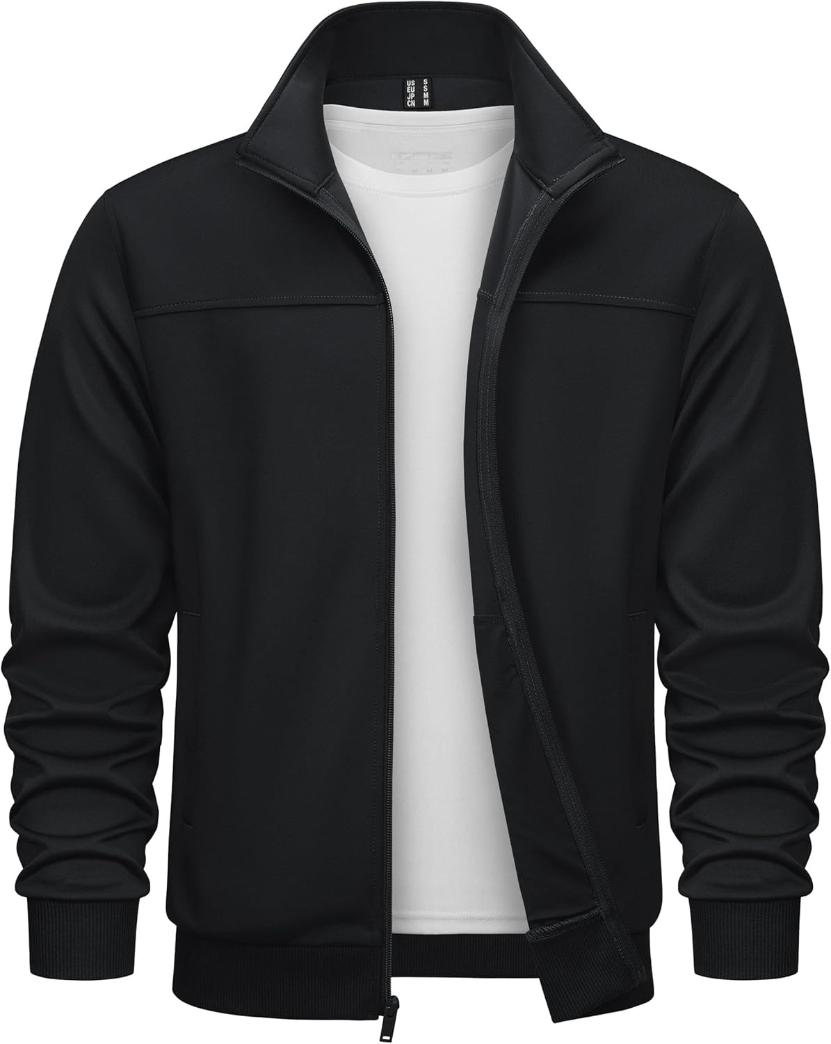 TACVASEN Men’s Track Jacket Lightweight Full Zip Up Stand Collar Jacket Running Athletic Active Jacket Softshell Outerwear TACVASEN Men’s Track Jacket Lightweight Full Zip Up Stand Collar Jacket Running Athletic Active Jacket Softshell Outerwear