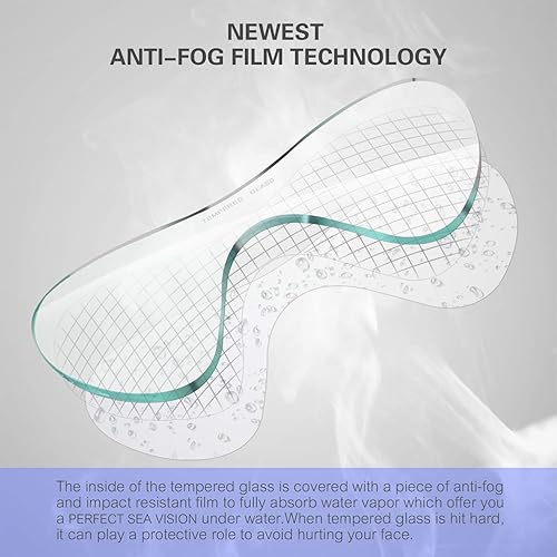 Vista 2 de Supertrip Equipo de esnórquel para adultos, juego de esnórquel antivaho, máscara de esnórquel de vidrio templado para adultos, equipo de esnórquel