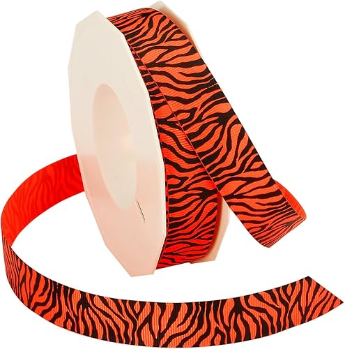 Morex Ribbon Cinta de grogrén de cebra neón, 78 pulgadas por 20 yardas, mandarina (modelo 3382220-629)