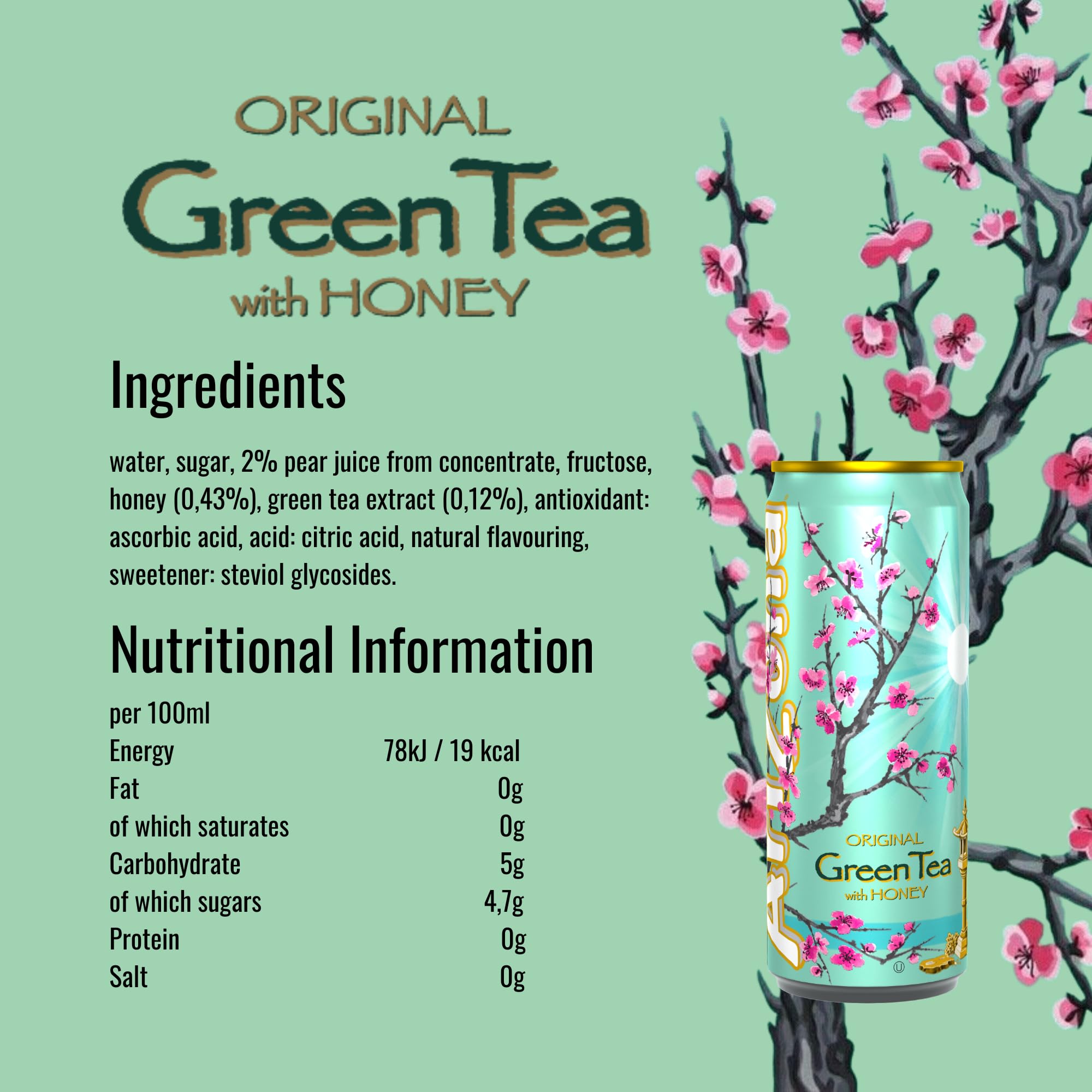 Arizona Green Tea with Honey, té verde con miel de 330 ml
