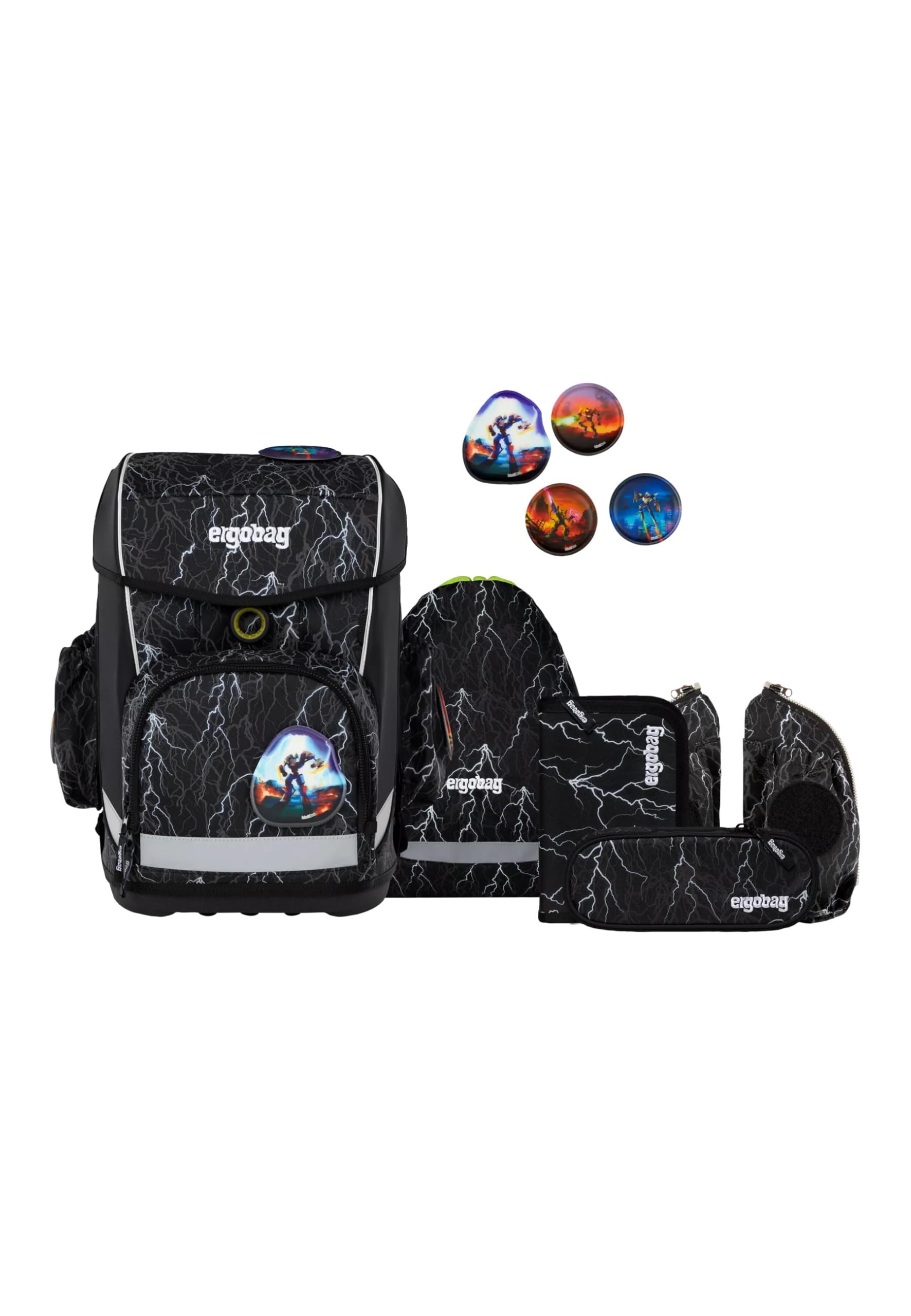 ergobag cubo Light Set Cartable Ergonomique, Ultra léger, Set de 6 pièces, 780 g