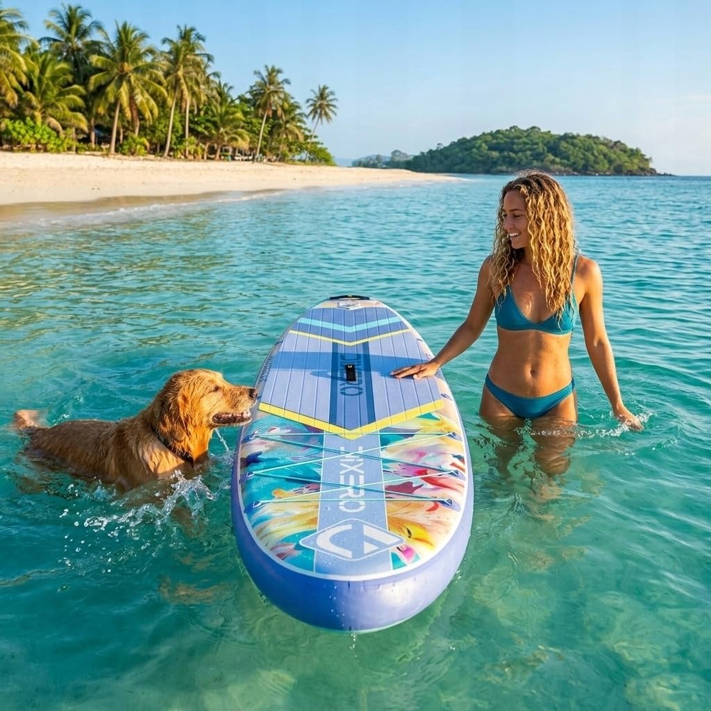 COIL SUP Board – nadmuchiwana deska SUP – kompletny zestaw – wodoszczelny pokrowiec na telefon komórkowy – stabilny, lekki, z wiosłem, z pompką, akcesoria