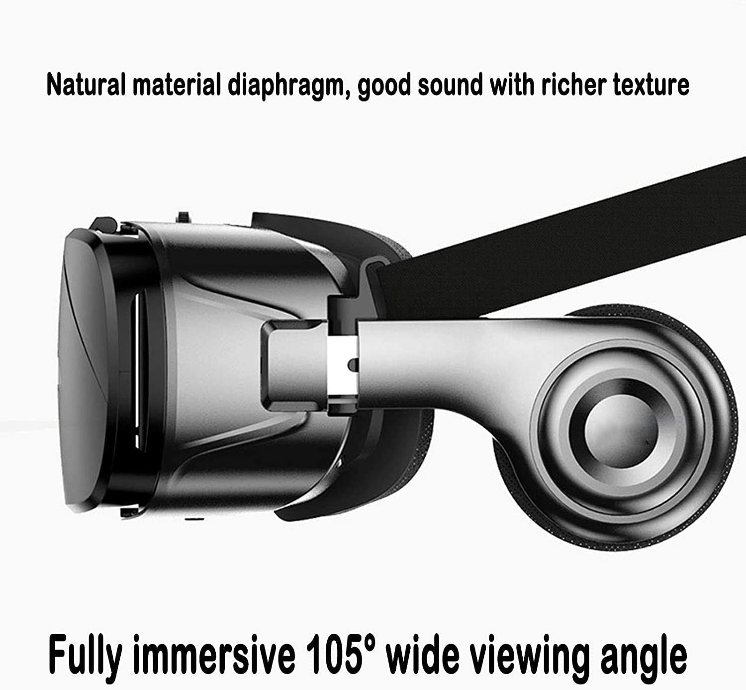 VR Auricular Compatible con iOS y Teléfono Android - Gafas de Realidad virtuales universales - Nuevo y Suave y cómodo 3D VR Gafas | Azul | con protección de los Ojos
