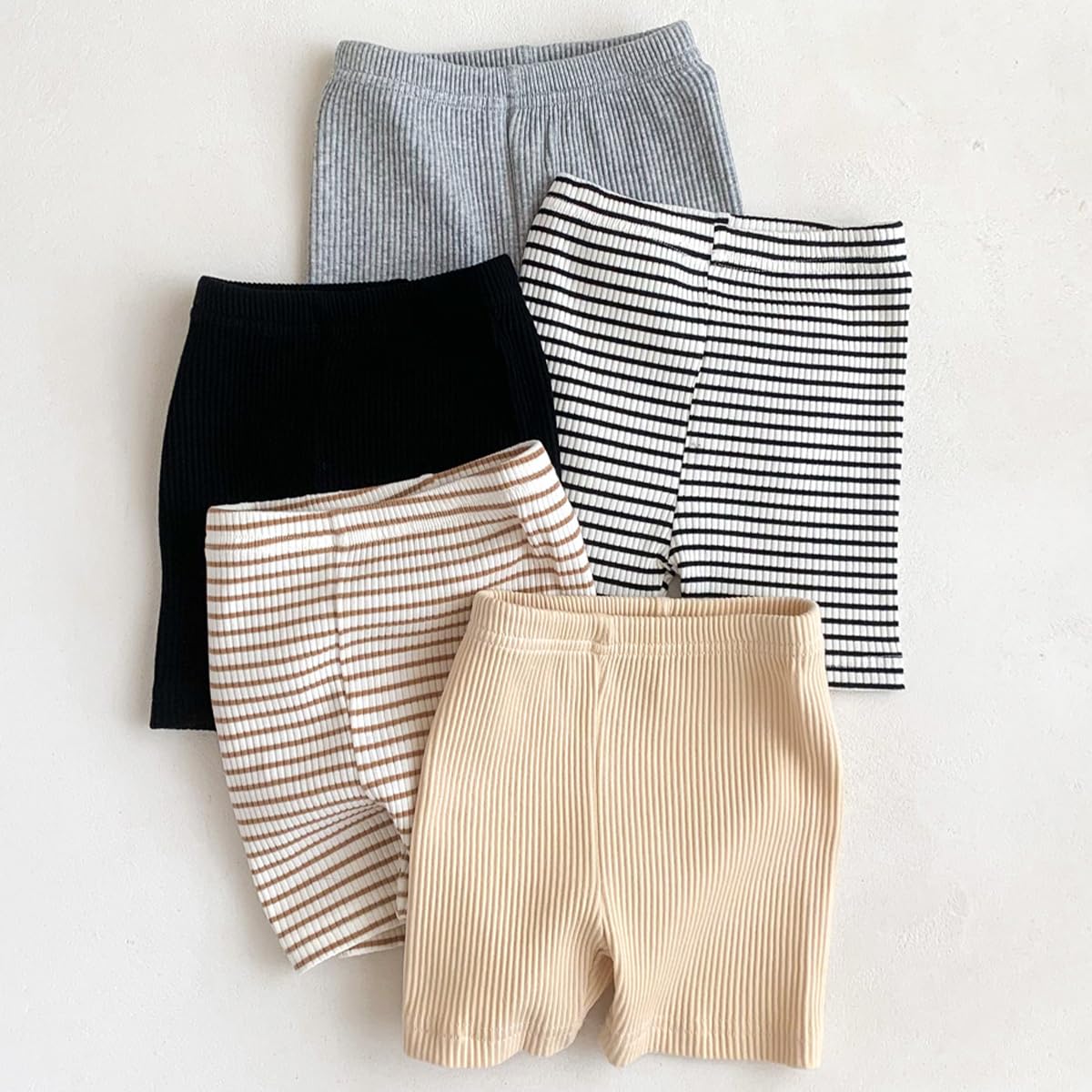 Lot de 3 Shorts en Coton pour Bébé Garçon Fille Short d'été Décontracté Pantalon Court à Taille Élastique Unisexe pour Nouveau-Né Tout-Petits 0 Mois-2 Ans Short de Loisirs