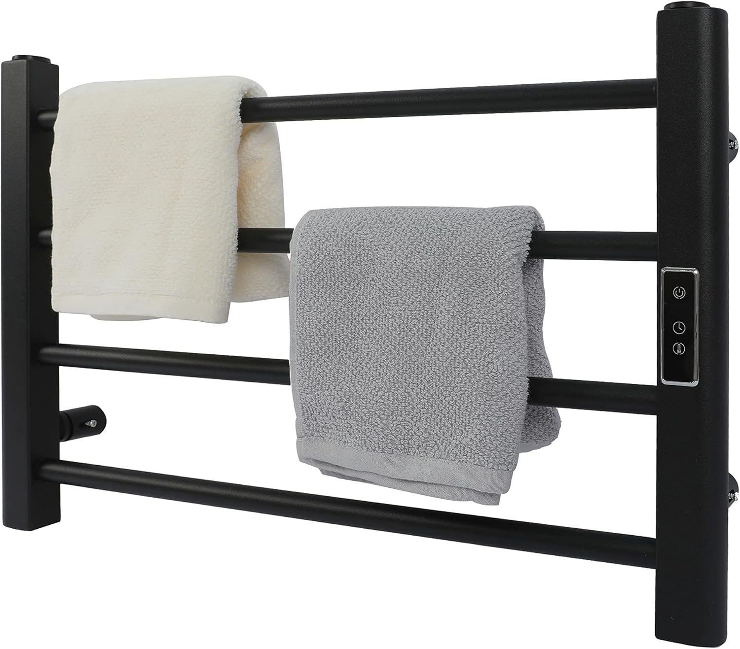 DELAVIN Bathroom Heated Towel Rack Towel Warmer Heater, Wall Mounted Electric Heated