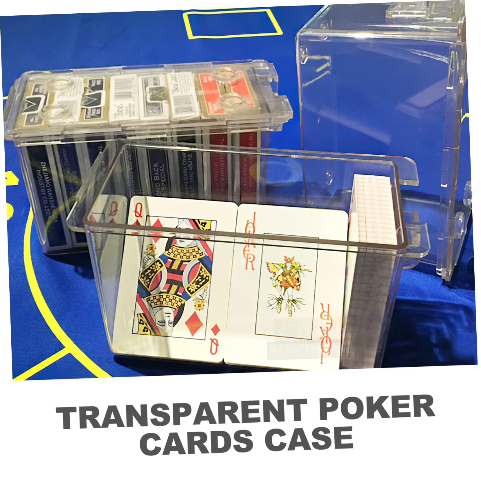 Rechteckige Aufbewahrungsbehälter-box Aus Acryl Pokerkartenhülle Leer Spielkartenhalter Transparent Kartenbox Organizer Für Spielkarten Kleine Perlen Und Knöpfe