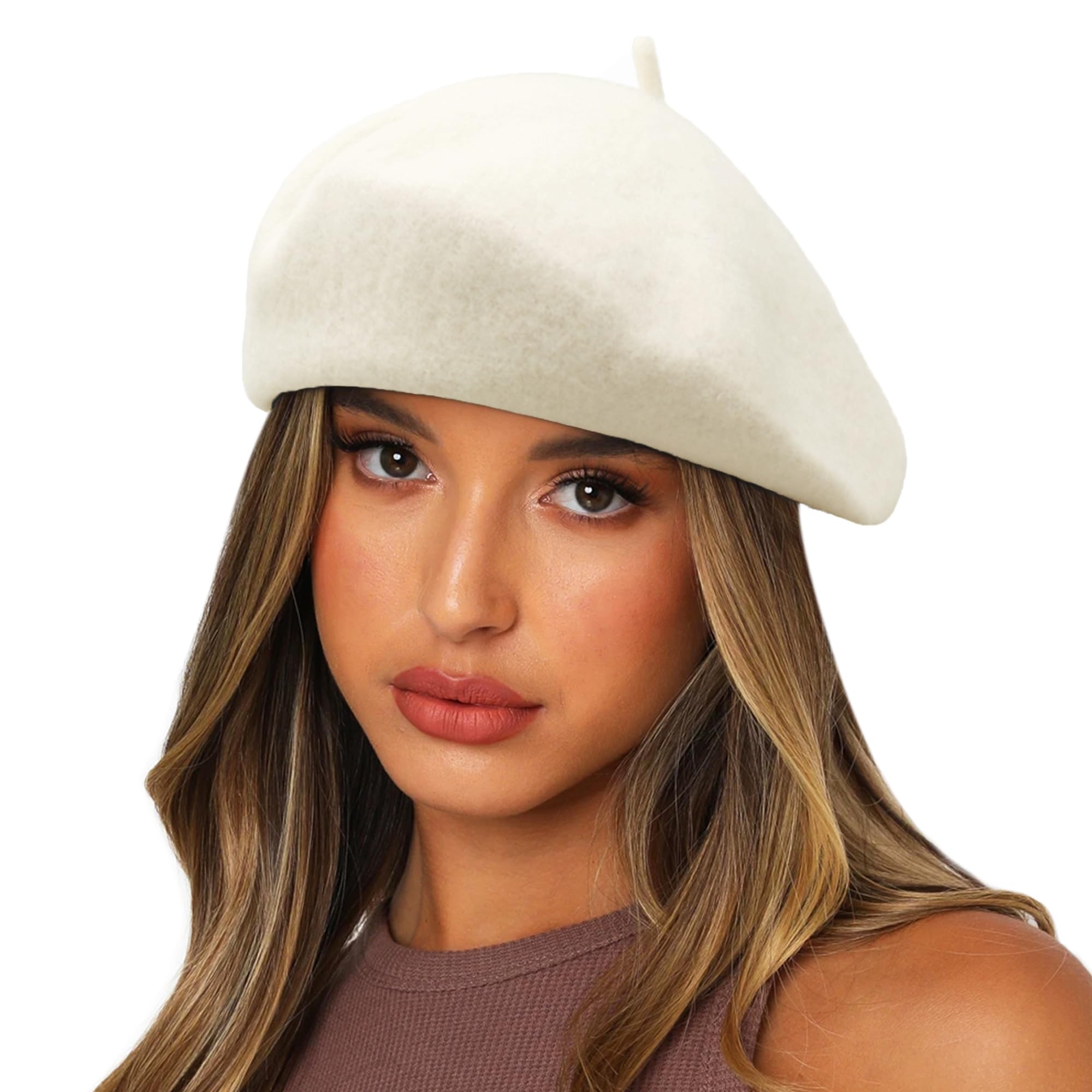Sydbecs Wool Beret Hats for Women Ladies Girls, French Barret Hat Solid Color Style