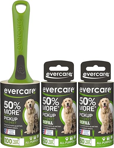 Rodillo de pelusa extra adhesivo para el cabello con 2 repuestos, nuevo Ergo Grip, 220 hojas en total (220 hojas) (220 hojas)