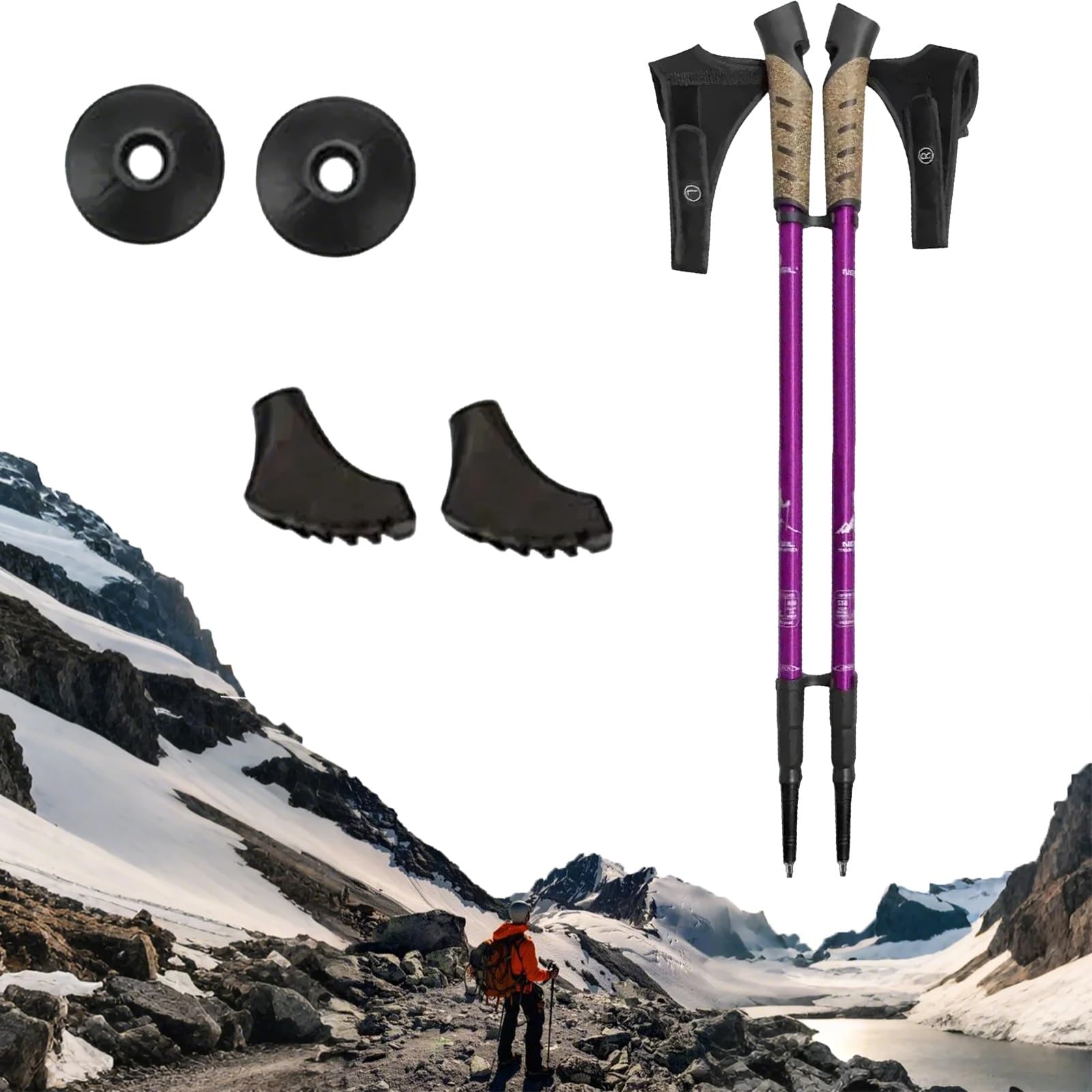 Karbonowe kijki Nordic Walking z uchwytami korkowymi, 1 para drążków. Bezpieczniejsze, lżejsze, mocniejsze, trwalsze niż cienkie