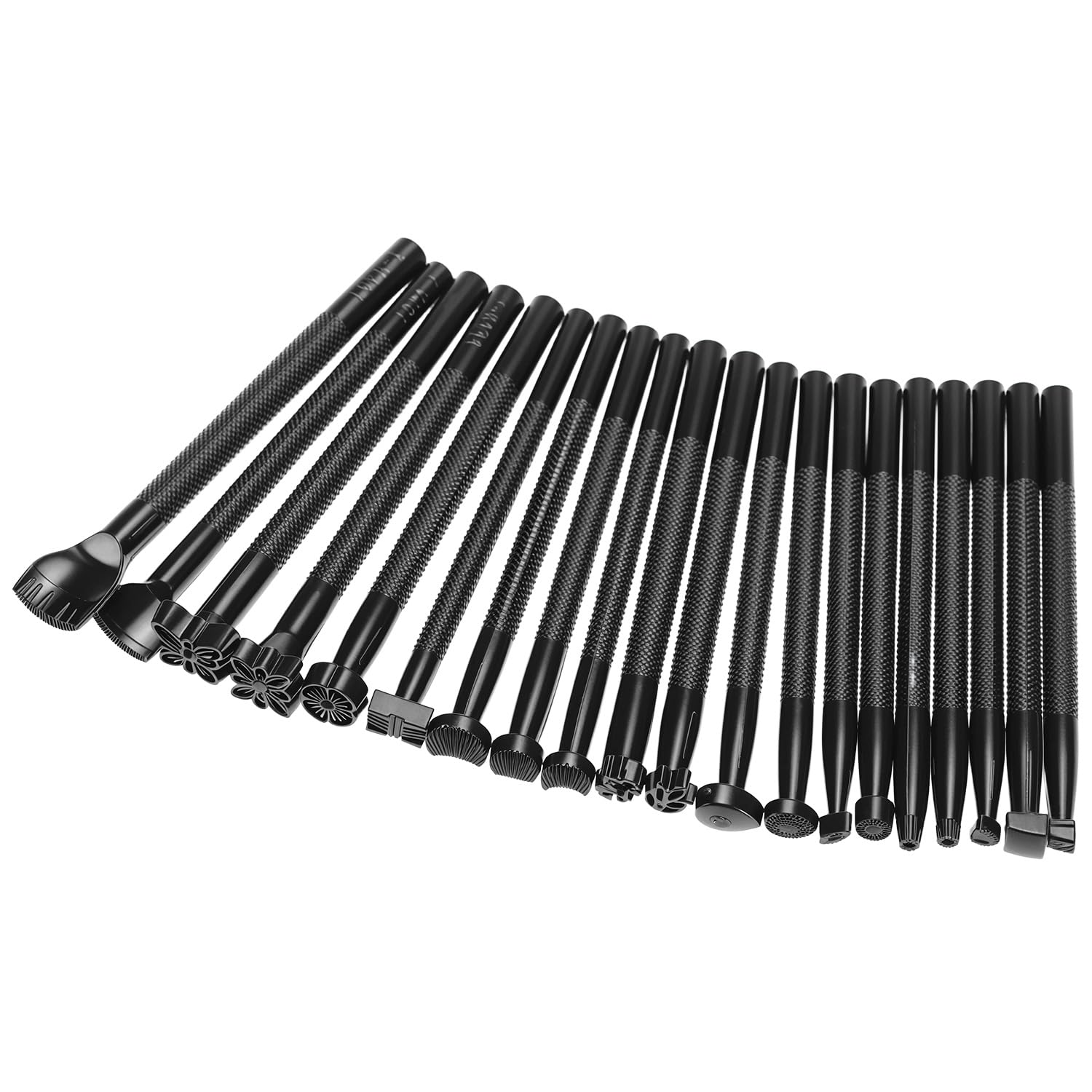 QWORK Strumenti per timbratura in pelle, kit per timbratura in pelle con 20 modelli, strumenti per timbratura in pelle, set di punzonatura a sella di diverse forme, kit per intaglio in pelle