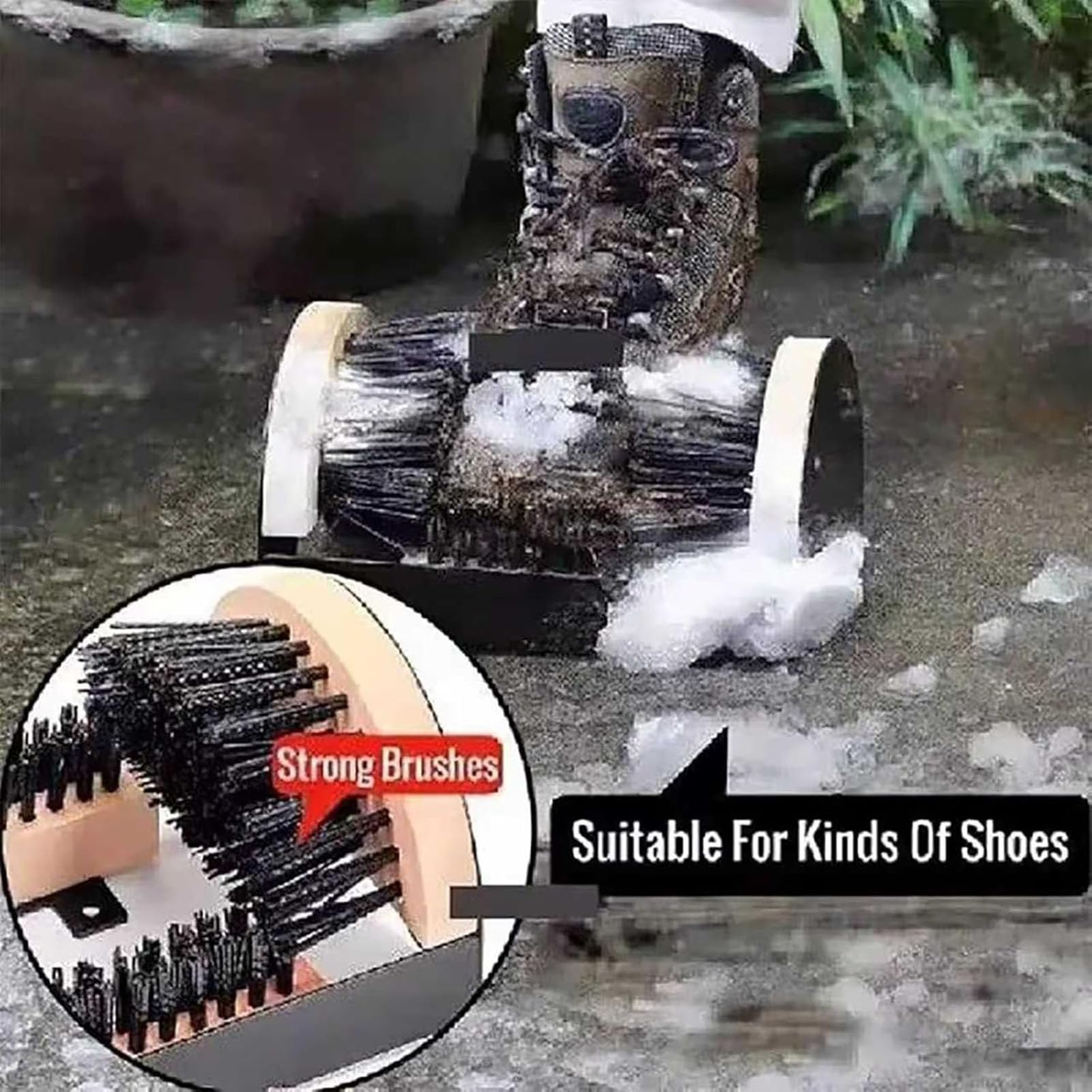 Cepillo de limpieza de zapatos, rascador de botas para uso en exteriores, resistente, elimina el polvo y la nieve de las suelas, para canchas, jardines, interiores y exteriores