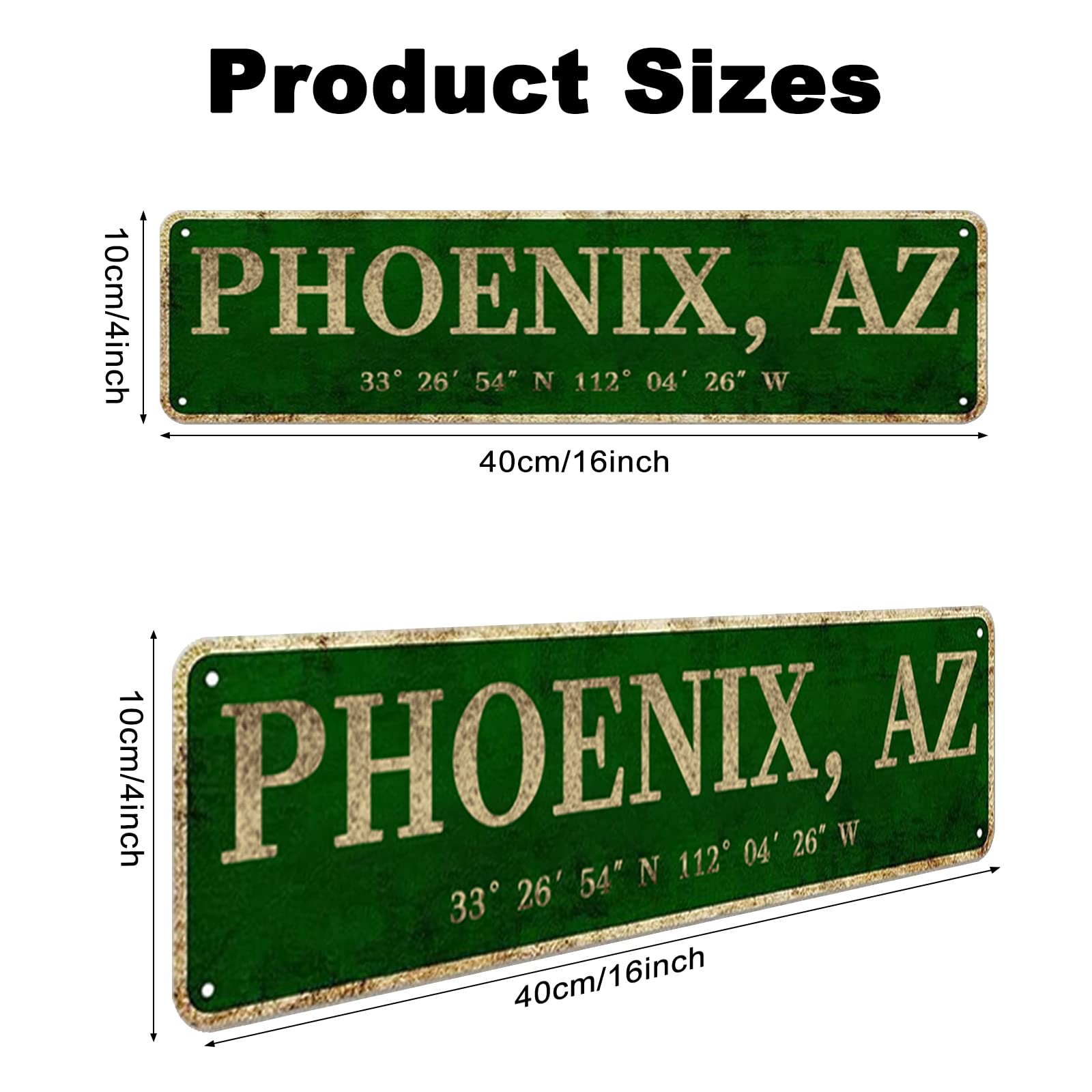 Cartello Metallo Vintage Tucson, AZ - Decorazione Murale 10,2 X 40,6 Cm Per Casa, Ufficio O Aula