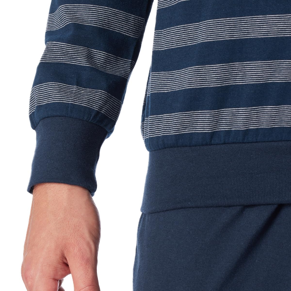 Uncover by Schiesser Herren Schlafanzug Set Shirt und Hose lang mit Bündchen - Nachtwäsche