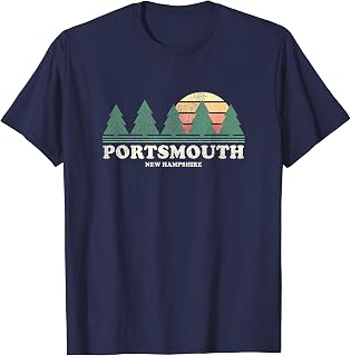 Portsmouth NH Vintage Throwback Tee Retro 70s Design T-Shirt