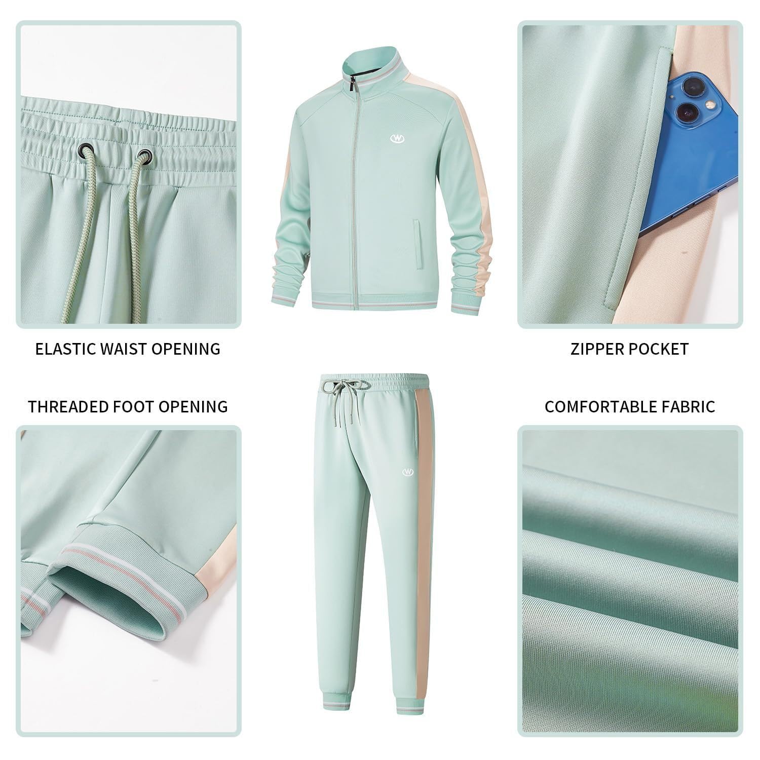 Casual Trainingsanzüge Langarm Jogging Anzüge Sweatsuit Sets Trainingsjacken und Hosen 2 Stück Outfit