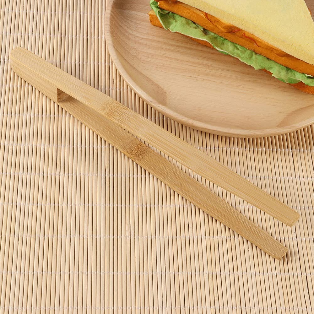 Pinza da Cucina Tostapane in bambù Pinza da Cucina Tostapane Lungo Facile da impugnare Pinza da Portata per Cucinare Toast Pane Barbecue Grigliare Cottura Frittura