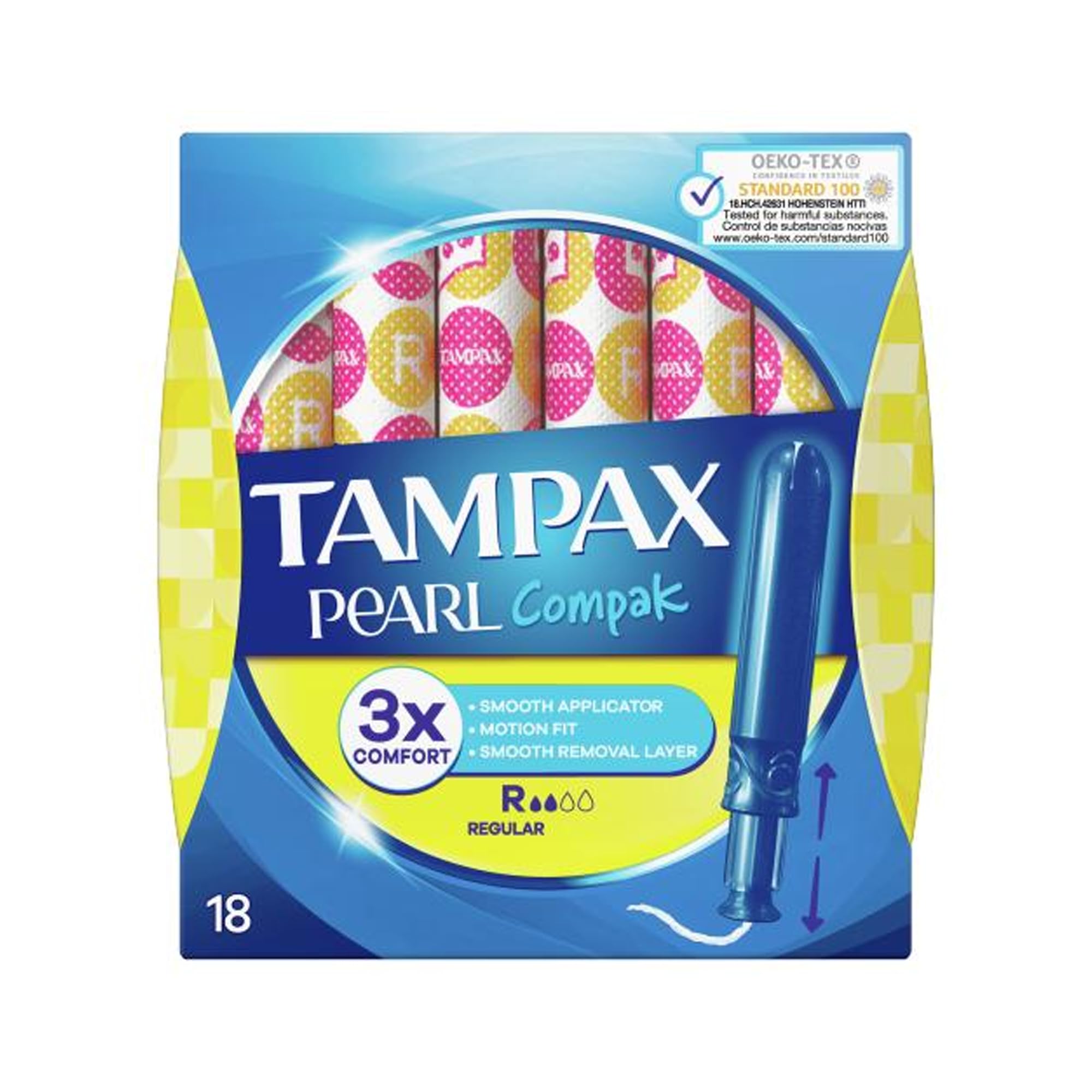 Tampax Tampons with Applicator Pearl Compak, Regular, 18 each