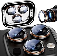 Vista 9 de Uyiton Protector de lente de cámara para iPhone 17 Pro Max/17 Pro/16 Pro Max/16 Pro/15 Pro Max/15 Pro/14 Pro Max/14 Pro - Cubierta de cámara