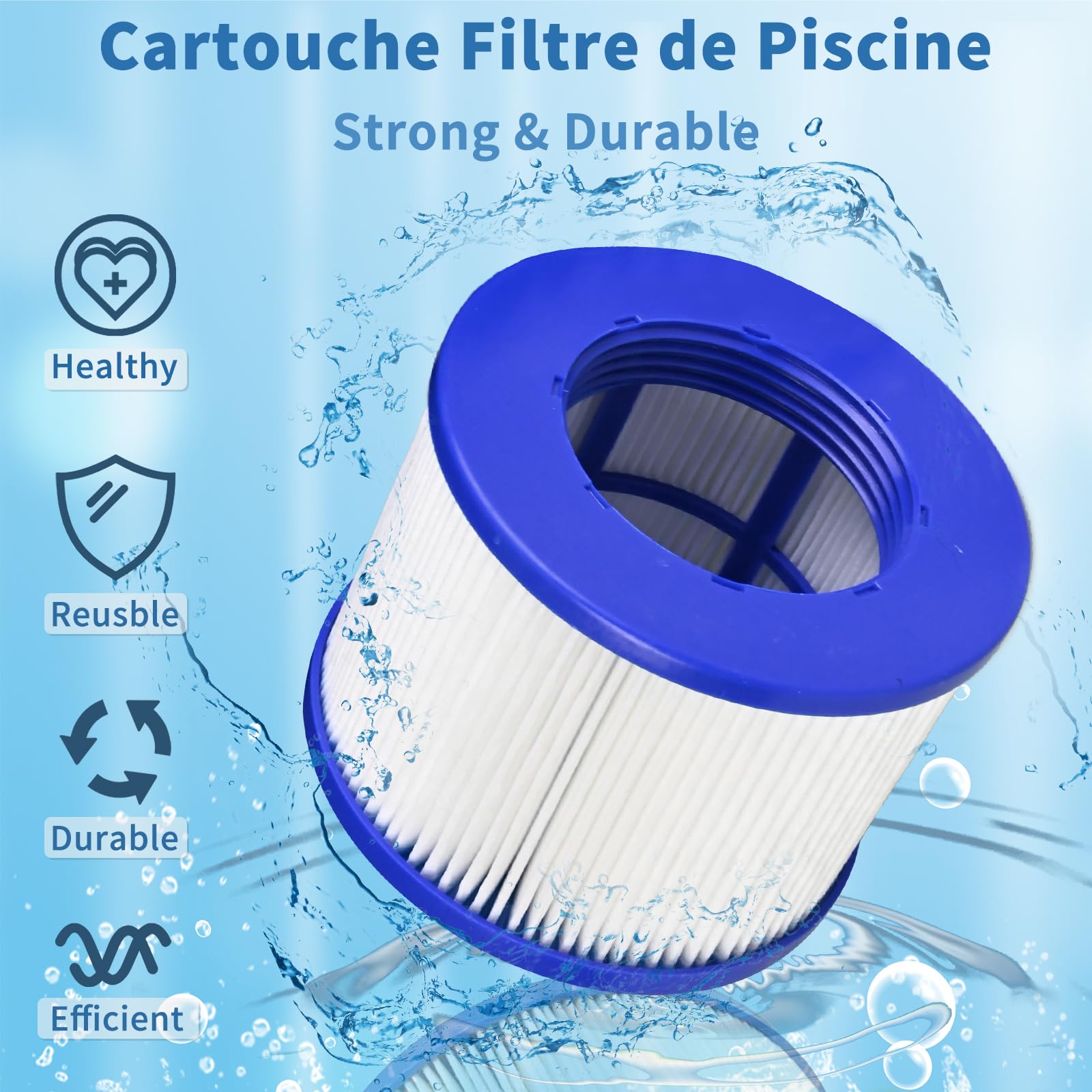 Filtre Spa Infinite a Visser, Cartouche Filtre à Vis pour Spa Gonflable Pas De Vis 75 x 100 mm, Cartouche Filtre pour Spa, Compatible pour Cosy Spa, Filtre Spa lumix (SPA-4PCS)