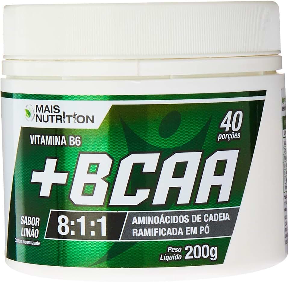 BCAA Pó 8:1:1 Sabor Limão 200g Mais Nutrition Aminoacido