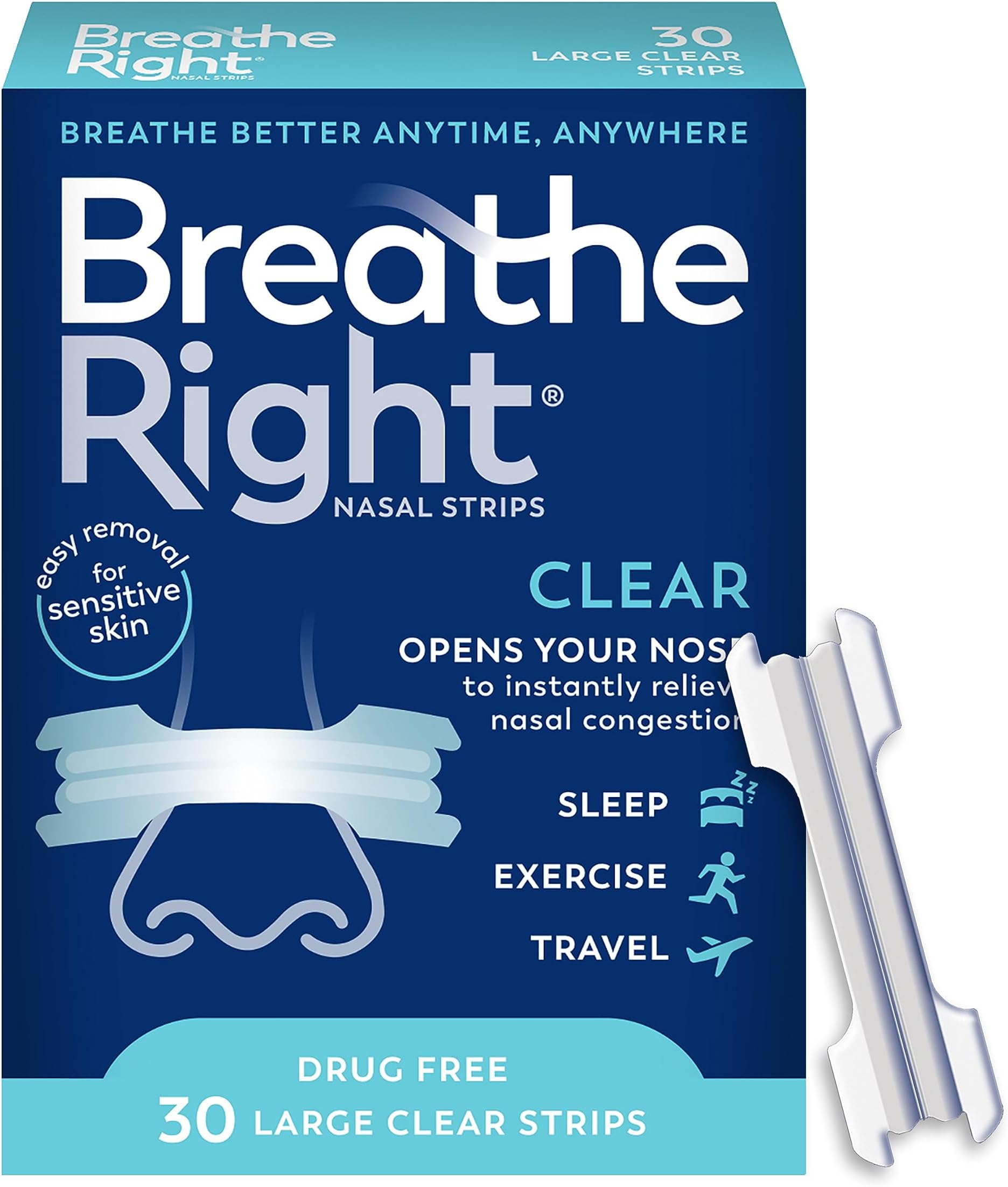 Nasal Strips Clear Large 30ct.