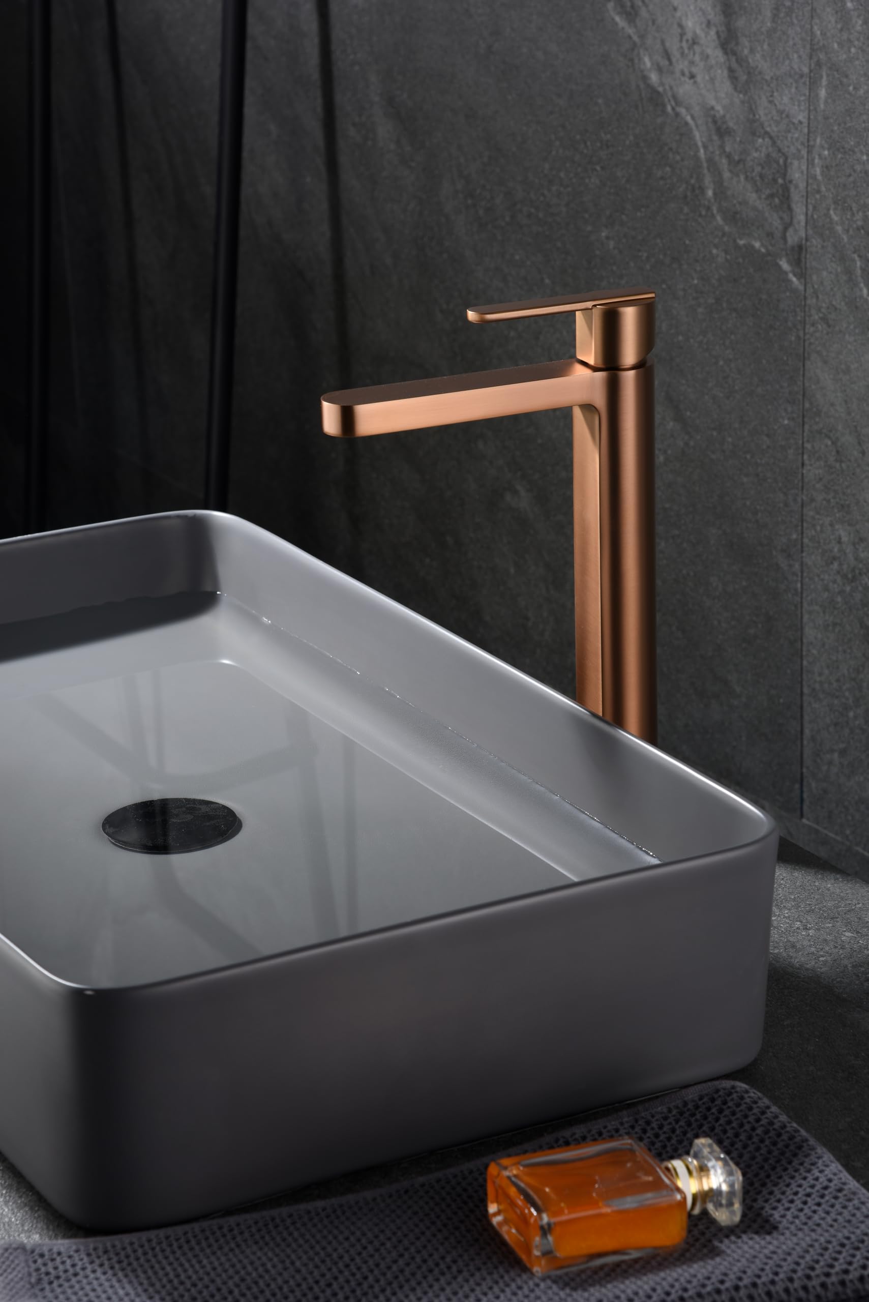 IMEX BDR001-3ORC ROMA Monomando Lavabo Alto Oro Rosa Cepillado