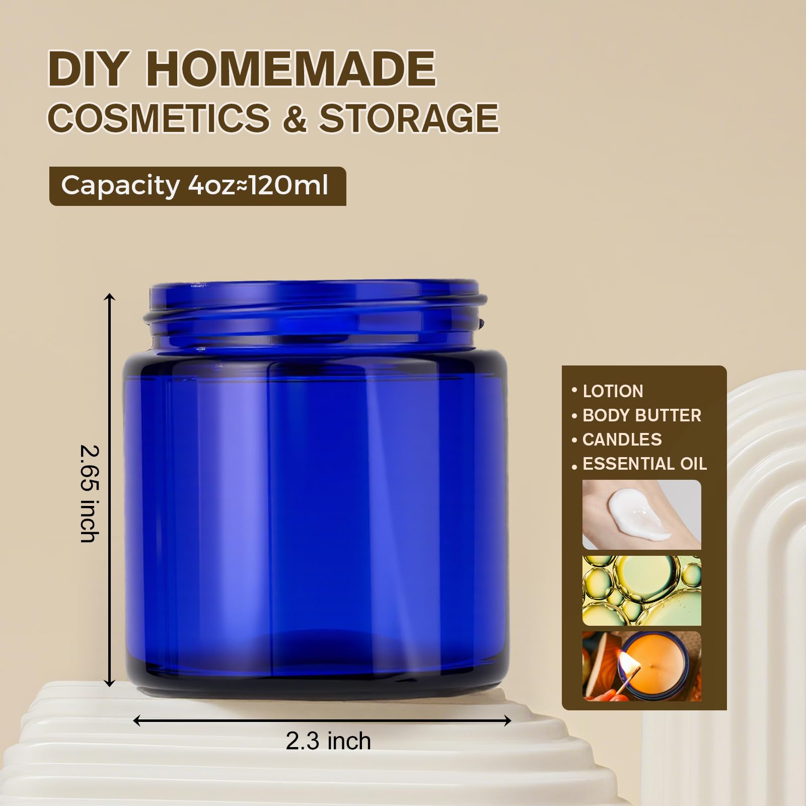 Hoa Kinh Glass Jars with Lids, 12 Pack, Reusable Wide-Mouth Containers