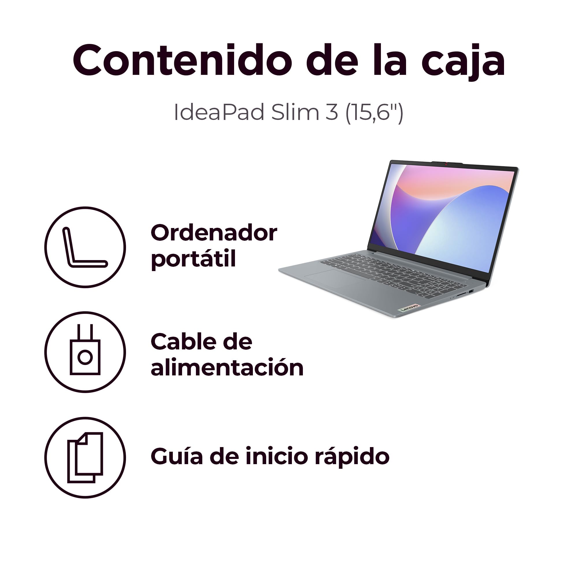 Lenovo IdeaPad Slim 3 Gen 8 - Portátil 15.6" FHD Intel Core i5-13420H, 16 GB RAM, 1 TB SSD, Wi-Fi 6, Win11 Home, Office de Prueba QWERTY Español, Gris - 3 Meses de Xbox Game Pass Incluido